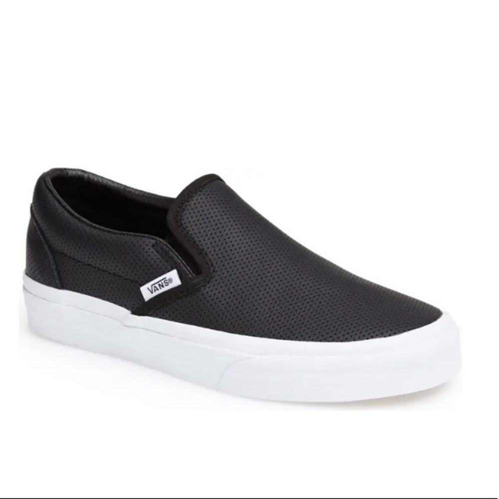 VANS PERF LEATHER SLIP-ON SHOE in black size 8
